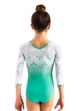 Ervy Ilka 3/4 Sleeved Leotard (White and Mint Print)