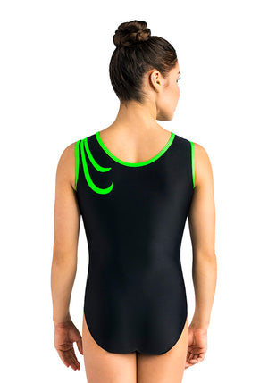 Ervy Vika Leotard (Black and Neon Green)