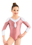 Ervy Milena 3/4 Sleeved Leotard (Pink and White)