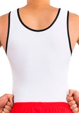 Ervy Ian Leotard (White, Red and Graphite) Front Design