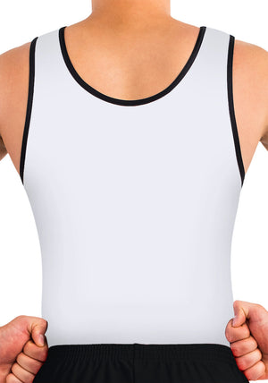 Ervy Ian Leotard (White, Petrol and Black) Front Design