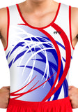 Ervy Ian Leotard (White, Red and Blue) Front to Back Design