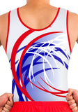 Ervy Ian Leotard (White, Red and Blue) Front to Back Design