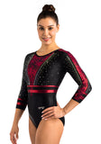 Ervy Anike 3/4 Sleeved Leotard (Black, Pomegranate & Bordeaux)