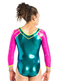 Ervy Addison 3/4 Sleeved Leotard (Petrol, Party Pink and Kiwi)