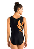 Ervy Enya Leotard (Black, Tangerine & Orange)