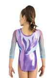 Ervy Alexandrina 3/4 Sleeved Leotard (Lilac and Caribbean Blue)