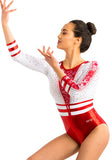 Ervy Anike 3/4 Sleeved Leotard (Red and White)