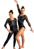 Ervy Dunja 3/4 Sleeved Leotard (Black and White)