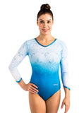 Ervy Ilka 3/4 Sleeved Leotard (Blue and White Ilka Print)