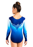 Ervy Dyla Long Sleeved Leotard (Blue and White Dyla Print)