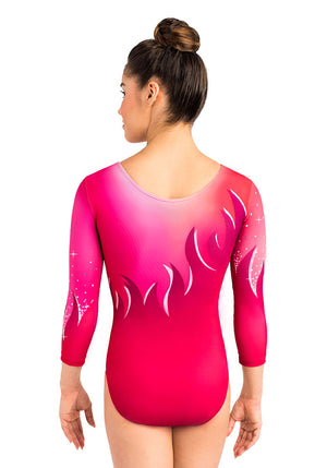 Ervy Lory 3/4 Sleeved Leotard (Pink Lory Print)