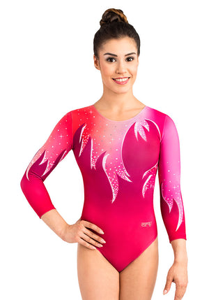 Ervy Lory 3/4 Sleeved Leotard (Pink Lory Print)