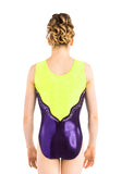 Ervy Mallory Leotard (Violet, Neon Yellow and Black)