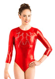 Ervy Shannon 3/4 Sleeved Leotard (Light Red)