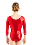 Ervy Sheila 3/4 Sleeved Leotard (Light Red and White)
