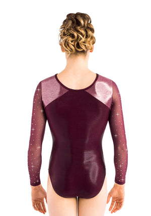 Ervy Zea Long Sleeved Leotard (Amethyst, Old Pink and Skin)