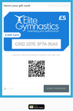 Elite Gymnastics e-Gift Card Example