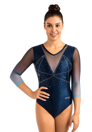 Ervy Judika 3/4 Sleeved Leotard (Ink & Light Blue Ombre)