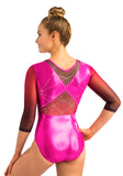 Ervy Judika 3/4 Sleeved Leotard (Party Pink & Dark Amethyst Ombre)