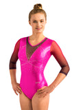 Ervy Judika 3/4 Sleeved Leotard (Party Pink & Dark Amethyst Ombre)