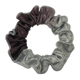 Ervy Classic Lack Shine Hair Scrunchie (Silver and Dark Amethyst)