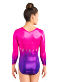 Ervy Liora 3/4 Sleeved Leotard (Party Pink and Purple)