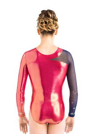 Ervy Moira Long Sleeved Leotard (Ink and Lipstick)