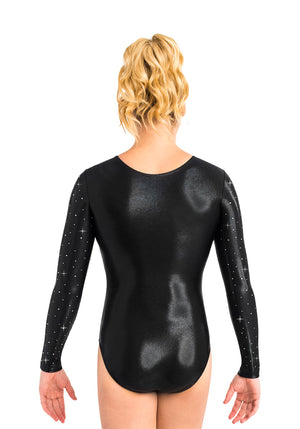 Ervy Ottilia Long Sleeved Leotard (Black and Skin)