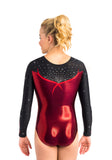 Ervy Quincy Long Sleeved Leotard (Bordeaux, Black and Light Red)