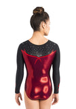 Ervy Quincy Long Sleeved Leotard (Bordeaux, Black and Light Red)