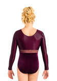 Ervy Quirina Long Sleeved Leotard (Aubergine, Dark Amethyst and Skin)