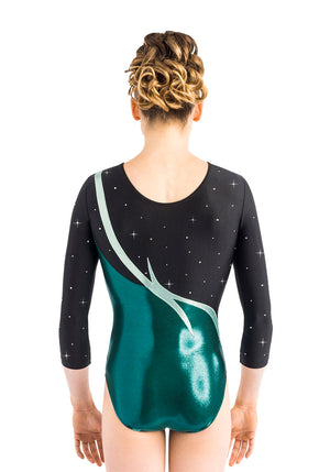 Ervy Sarena 3/4 Sleeved Leotard (Petrol, Black and Mint)