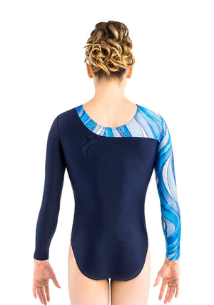 Ervy Vesna Long Sleeved Leotard (Ink, Aqua and Skin)