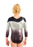 Ervy Yona 3/4 Sleeved Leotard (Dark Amethyst, Silver, Black and White)