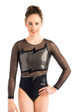 Ervy Ophelia Long Sleeved Leotard (Black, Graphite and Skin)