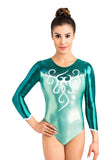 Ervy Quincy 3/4 Sleeved Leotard (Mint, Petrol and White)