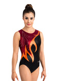 Ervy Sarena Leotard (Black, Bordeaux and Orange)