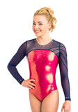 Ervy Winnie Long Sleeved Leotard (Lipstick and Ink)