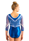 Ervy Variana 3/4 Sleeved Leotard (Royal Blue & White)